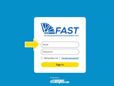 Screenshot of the eCampus FAST login screen.